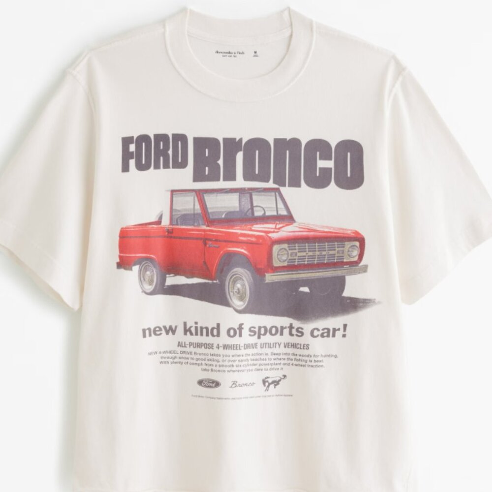 Set of 2! Abercrombie & Fitch White Graphic Tees